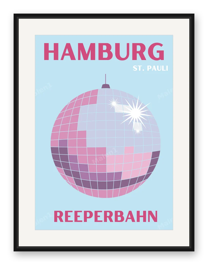 HAMBURG ST.PAULI DISCO als Posterdruck im Raum