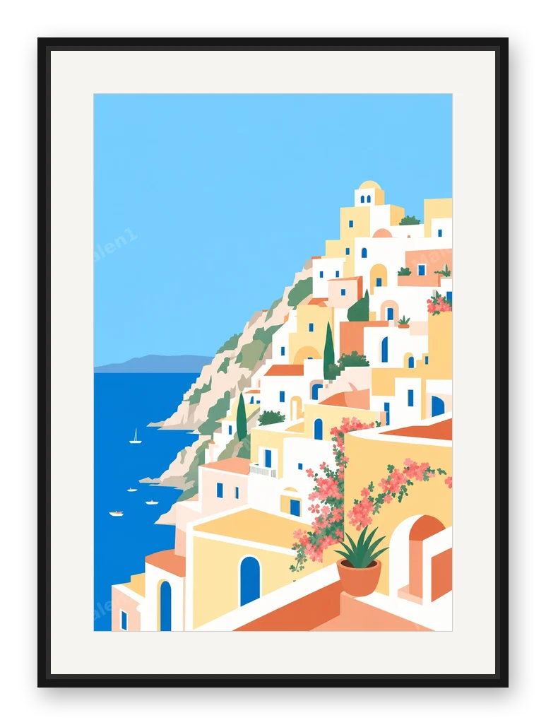 Amalfi Coast – Mediterrane Eleganz als Posterdruck im Raum