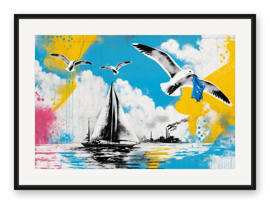 Ohne Titel als Posterdruck im Raum