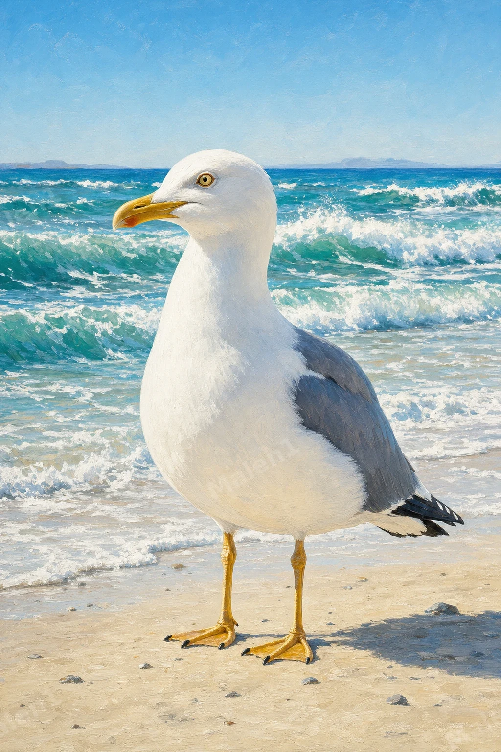 Silbermöwe am Meer