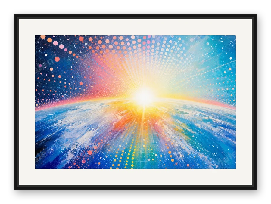 sunrise on space als Posterdruck im Raum