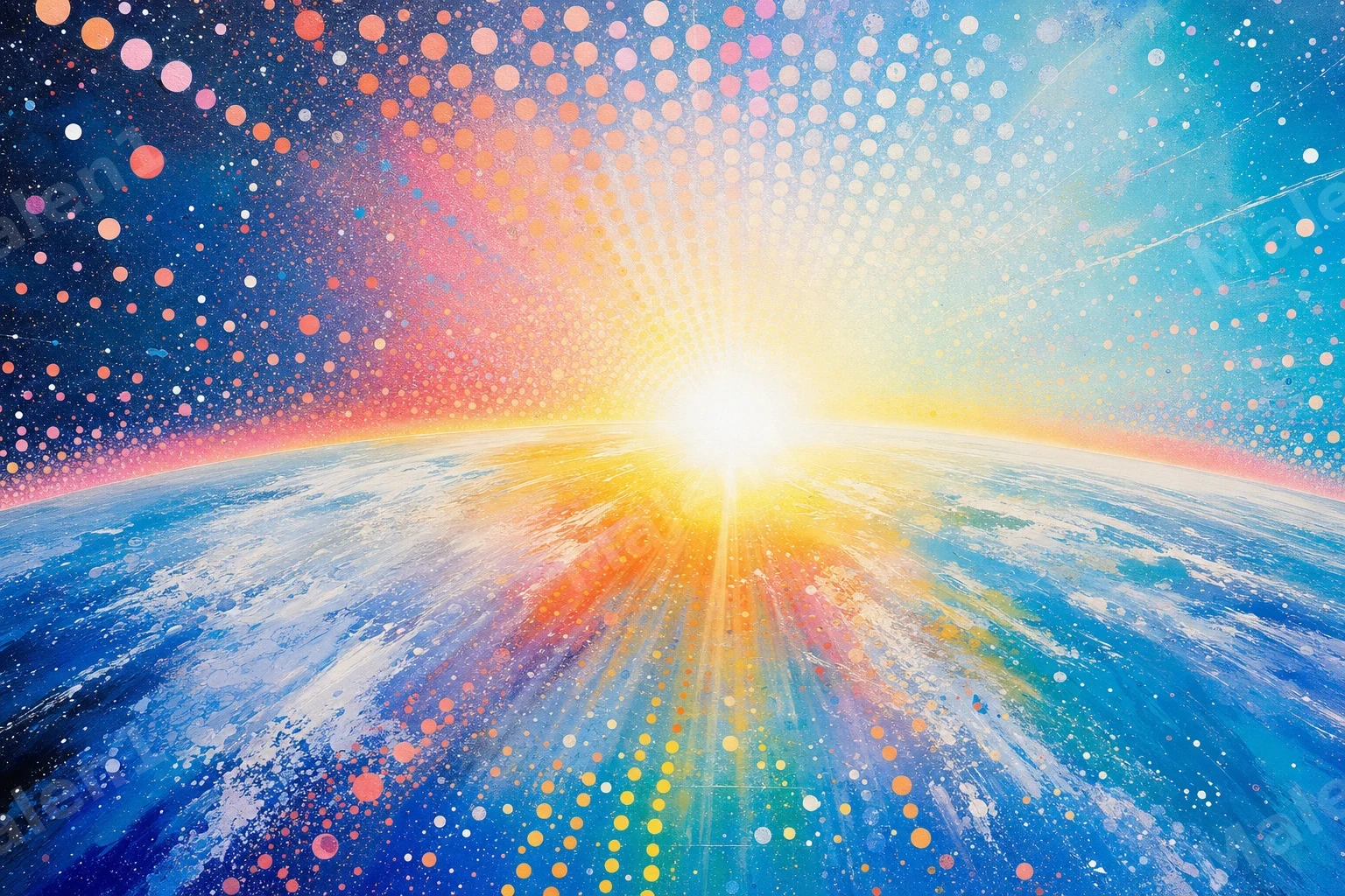 sunrise on space