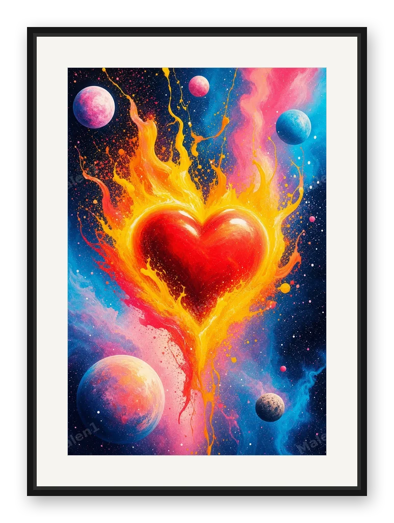 heart on firespace als Posterdruck im Raum