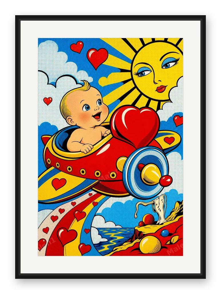 Baby an Bord der Liebe als Posterdruck im Raum