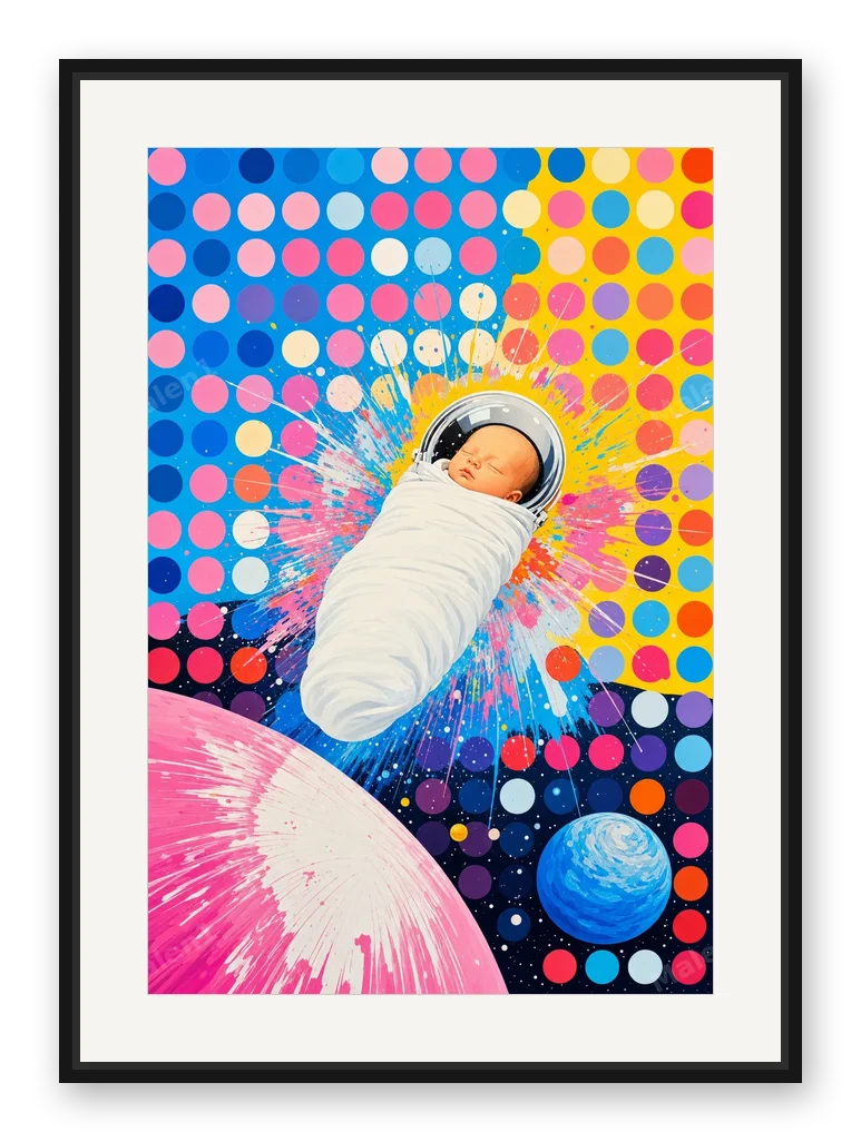 spacebaby als Posterdruck im Raum