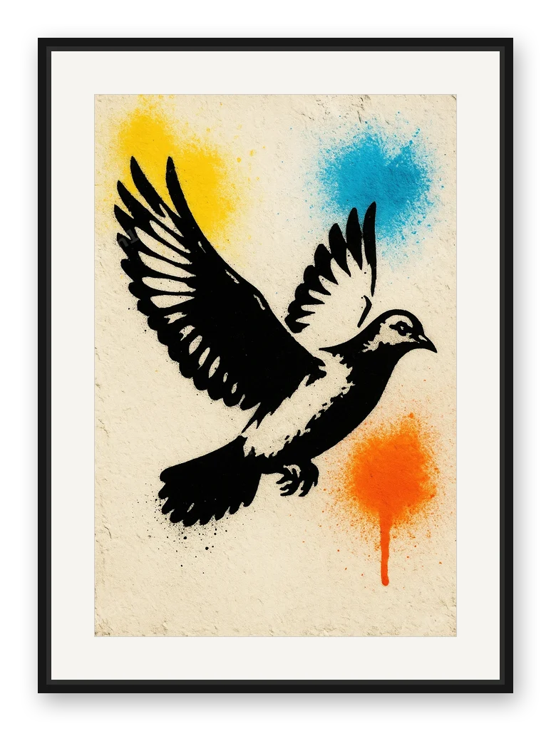 Vogel als Posterdruck im Raum