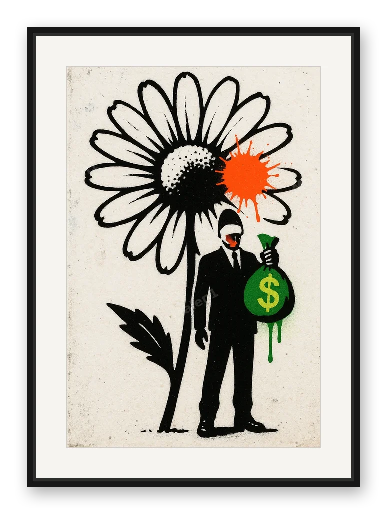 Blüte als Posterdruck im Raum