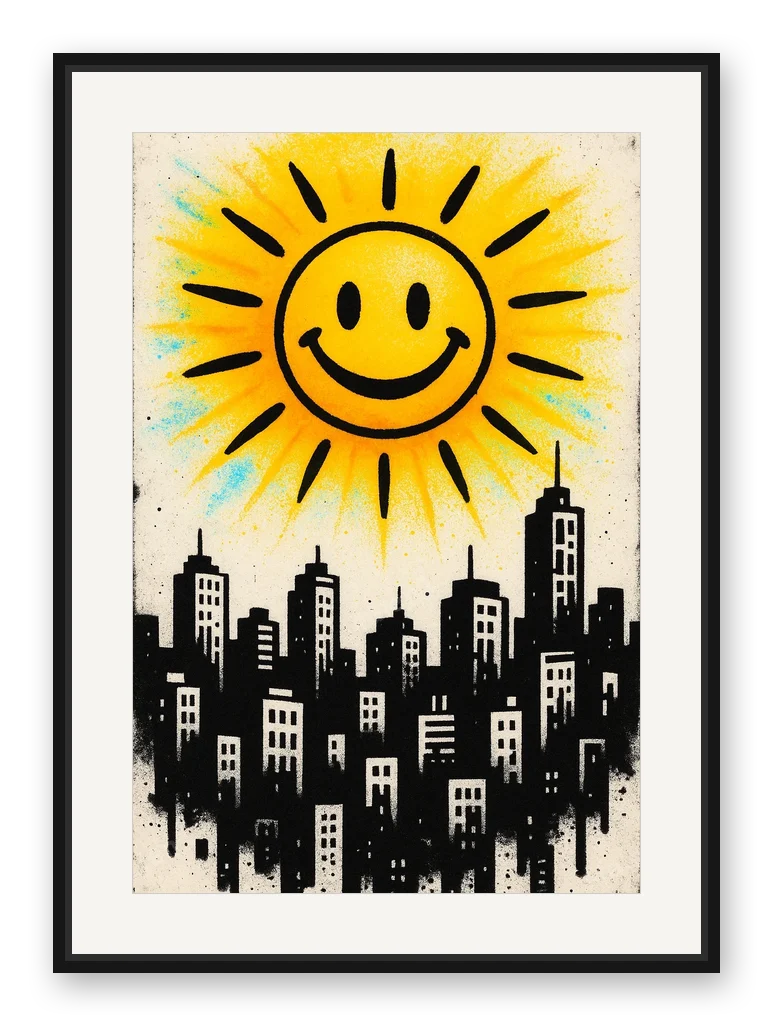 Sonne als Posterdruck im Raum