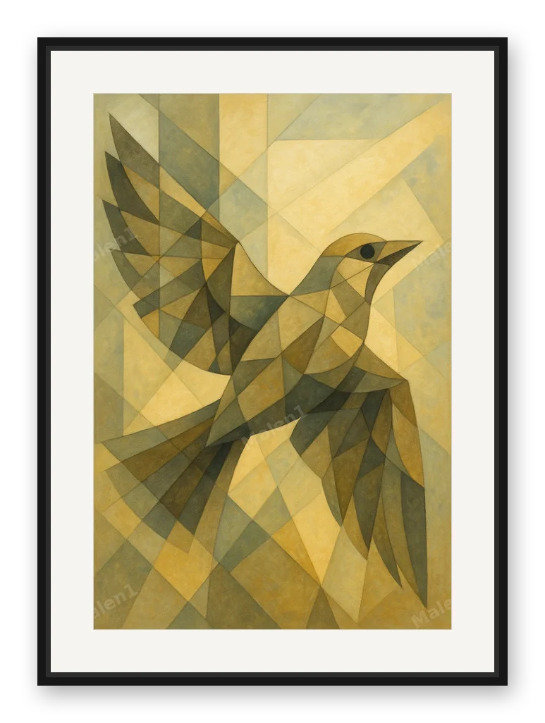 Vogel als Posterdruck im Raum