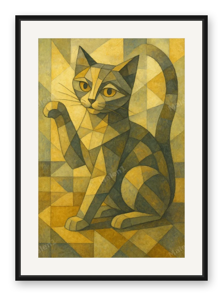 Katze als Posterdruck im Raum