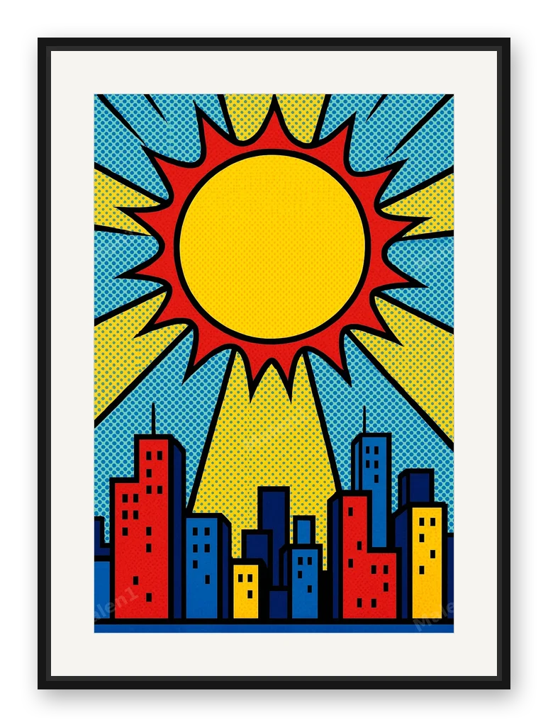 Sonne als Posterdruck im Raum
