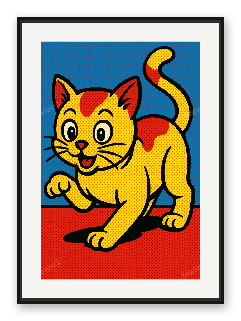 Katze als Posterdruck im Raum