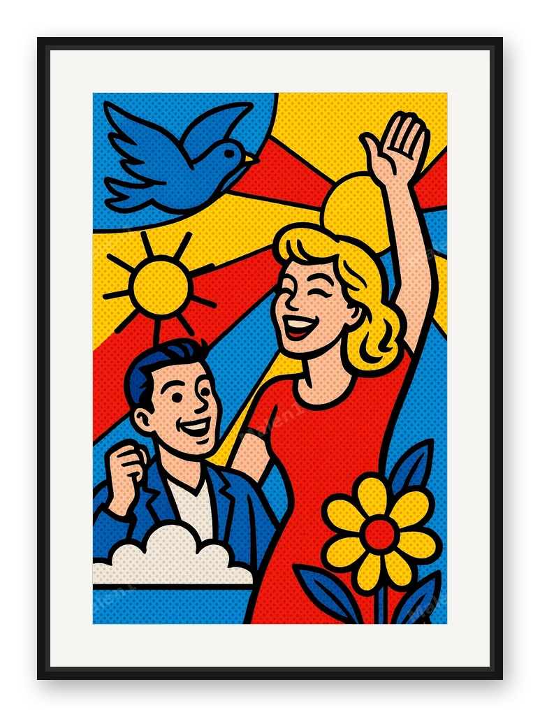Figuren als Posterdruck im Raum