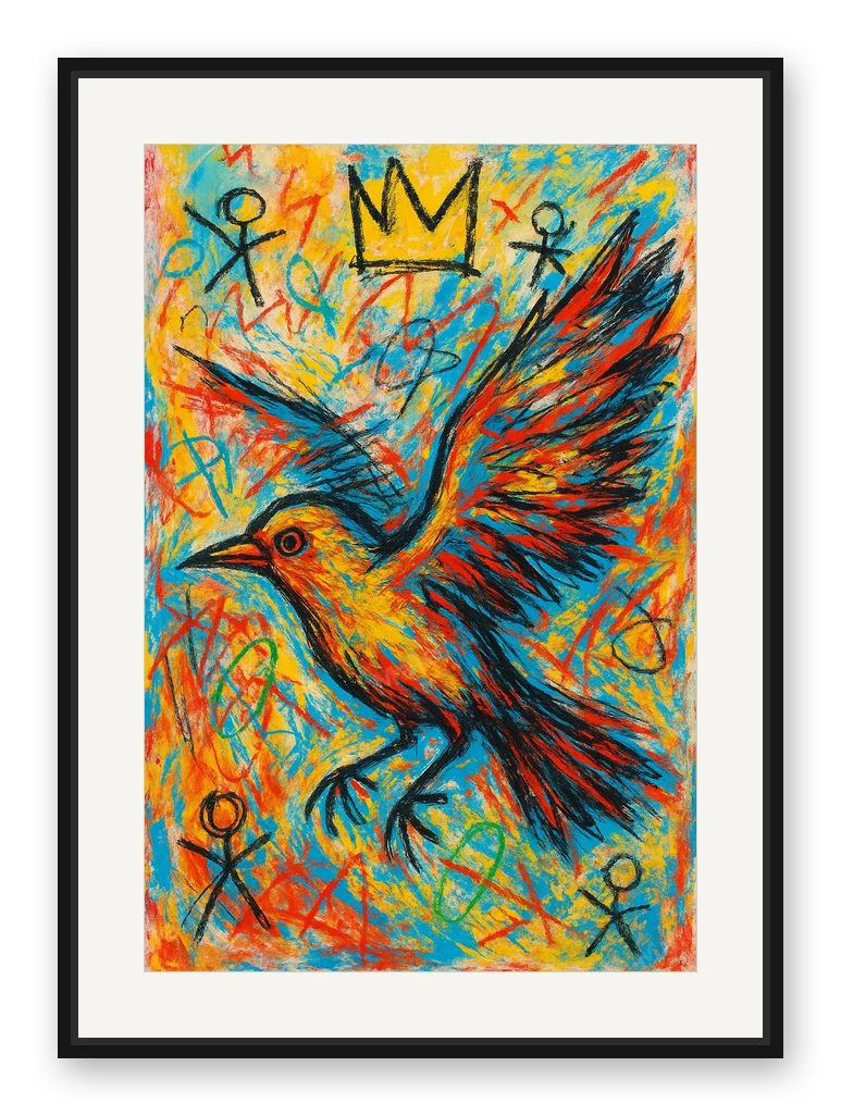 Vogel als Posterdruck im Raum