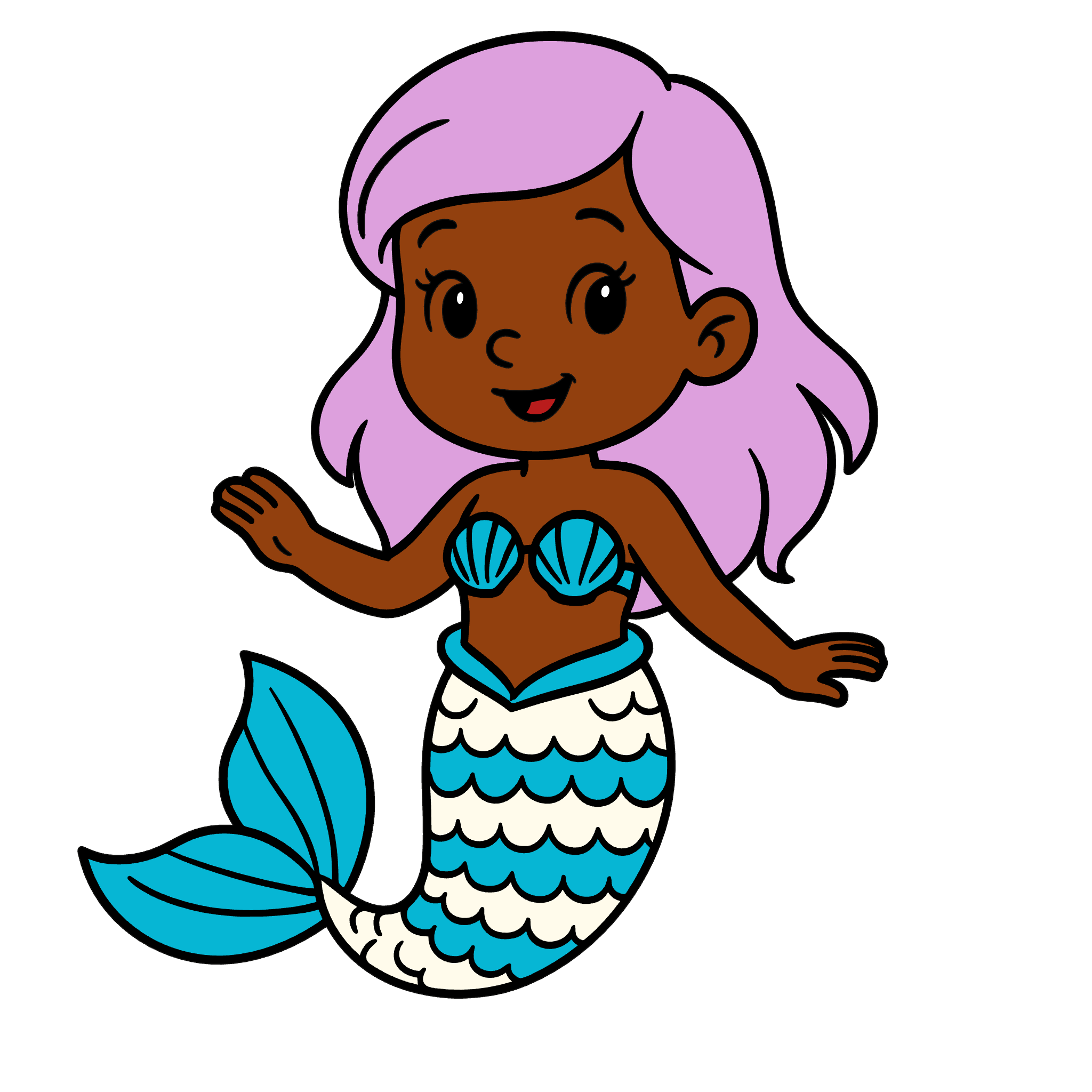 Ausgemalte Meerjungfrau