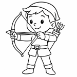 Ausmalbild Bogenschütze