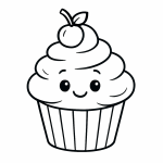 Ausmalbild Cupcake