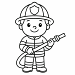 Ausmalbild Feuerwehrmann