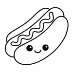 Ausmalbild Hotdog