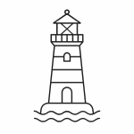 Ausmalbild Leuchtturm