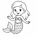 Ausmalbild Meerjungfrau