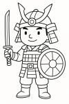 Ausmalbild Samurai